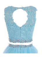 Two Pieces Prom Dresses Applique Short Homecoming Dresses PG036 by pgmdress