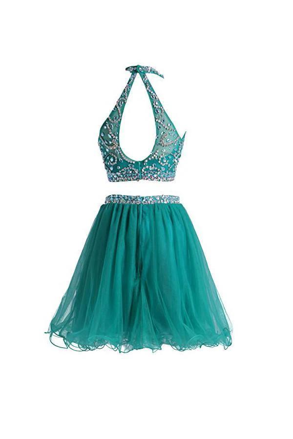 Two Pieces Tulle Short with Beaded Homecoming Dresses PG046 by pgmdress
