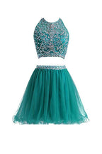 Two Pieces Tulle Short with Beaded Homecoming Dresses PG046 by pgmdress