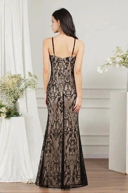 Unique V-Neck Sleeveless Mermaid Front-Split Tulle Prom Dresses with Appliques by misshow.com