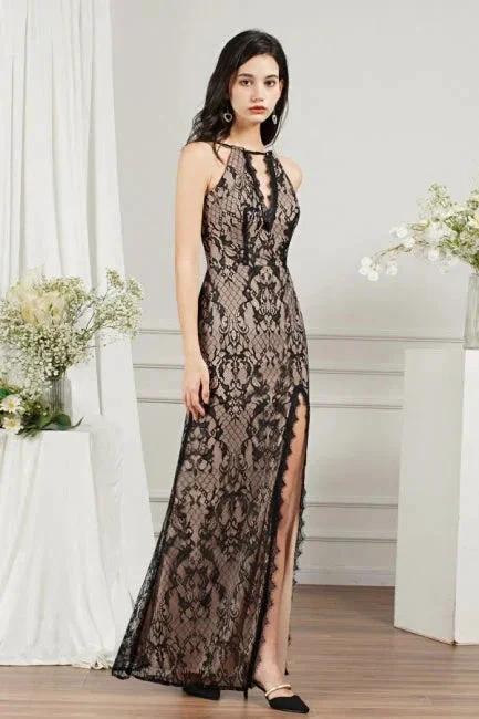 Unique V-Neck Sleeveless Mermaid Front-Split Tulle Prom Dresses with Appliques by misshow.com