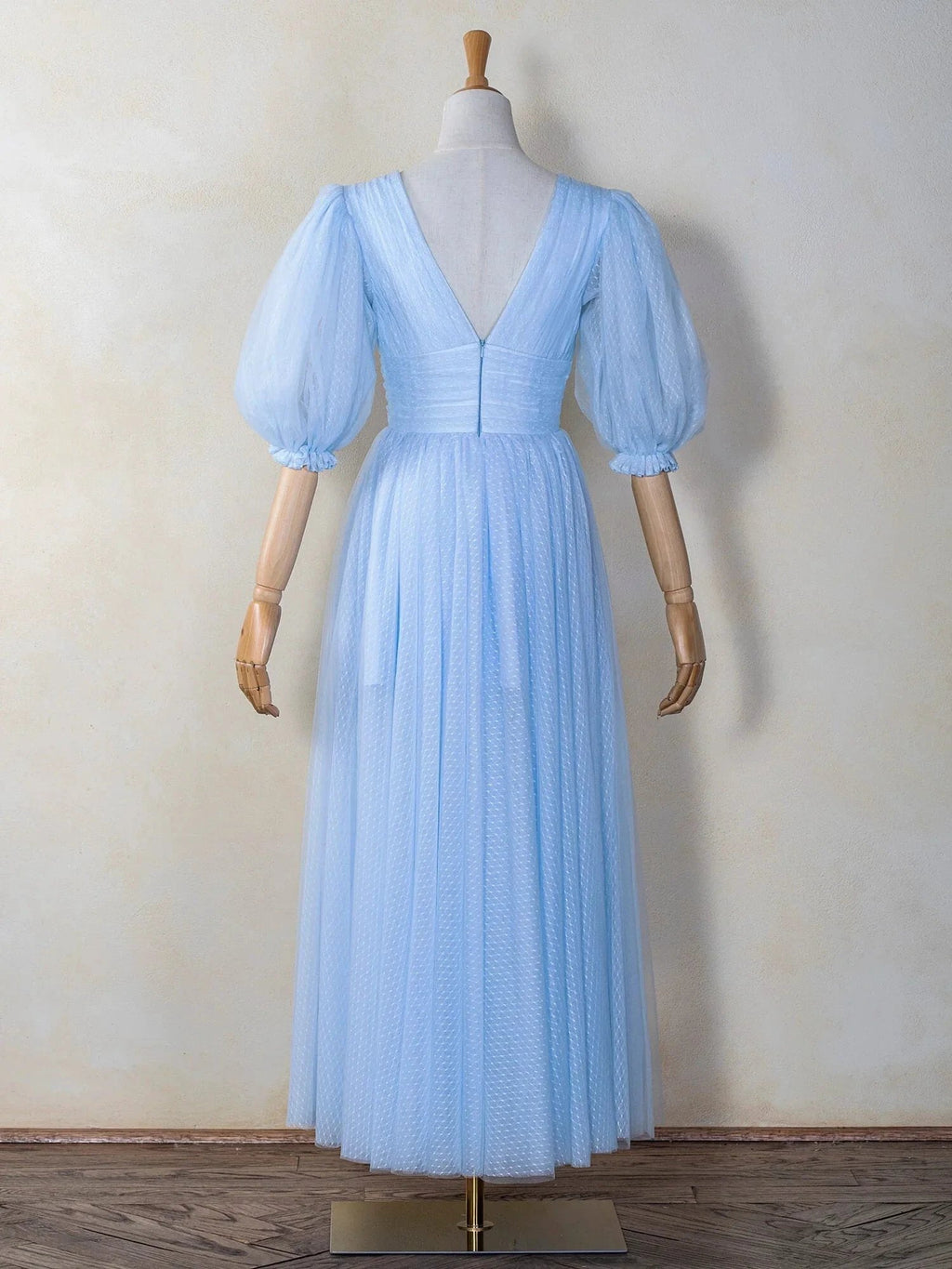 V-neck Maxi Length Tulle Prom Dress by Anne of Brittany