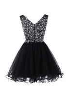 V-Neck Graduation Homecoming Dresses Beaded Tulle PG044 by pgmdress