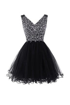 V-Neck Graduation Homecoming Dresses Beaded Tulle PG044 by pgmdress