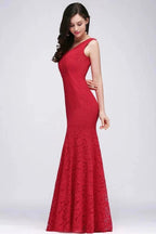 V-neck Mermaid Floor-length Lace Prom Dress by misshow.com