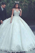 V-neck Neckline Ball Gown Wedding Dresses With Lace Appliques WD187 by pgmdress