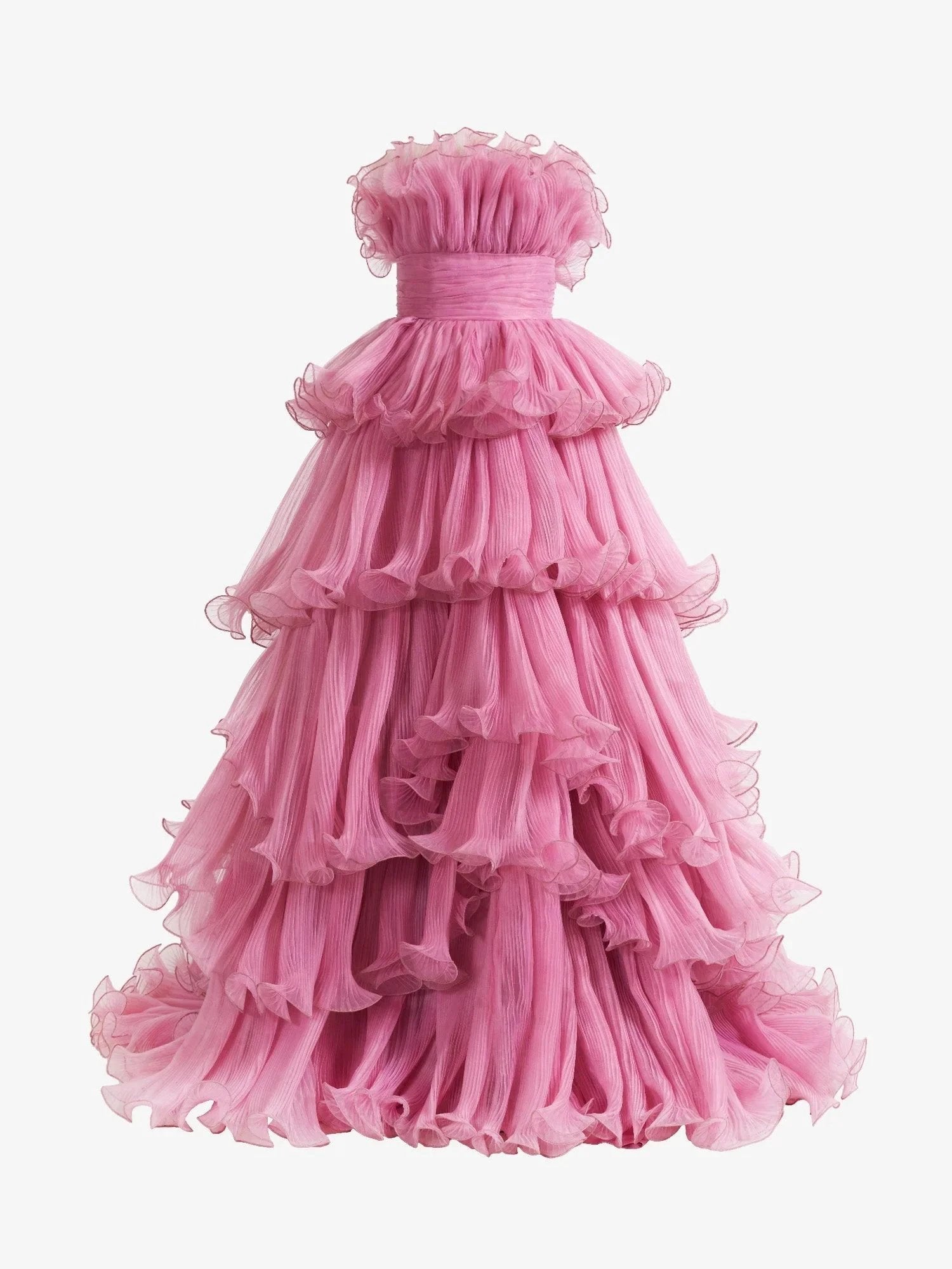 Vanessa |Strapless A-Line Tiered Crinkled Tulle Prom Dress by KissProm