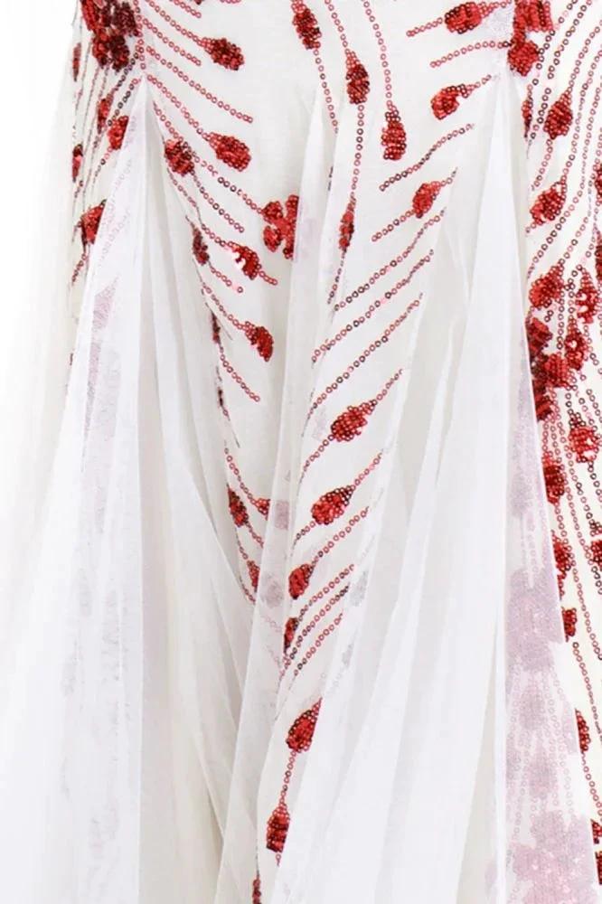 Vintage Beadings Mermaid Evening Gowns V-Neck Floor Length Prom Dress by misshow.com