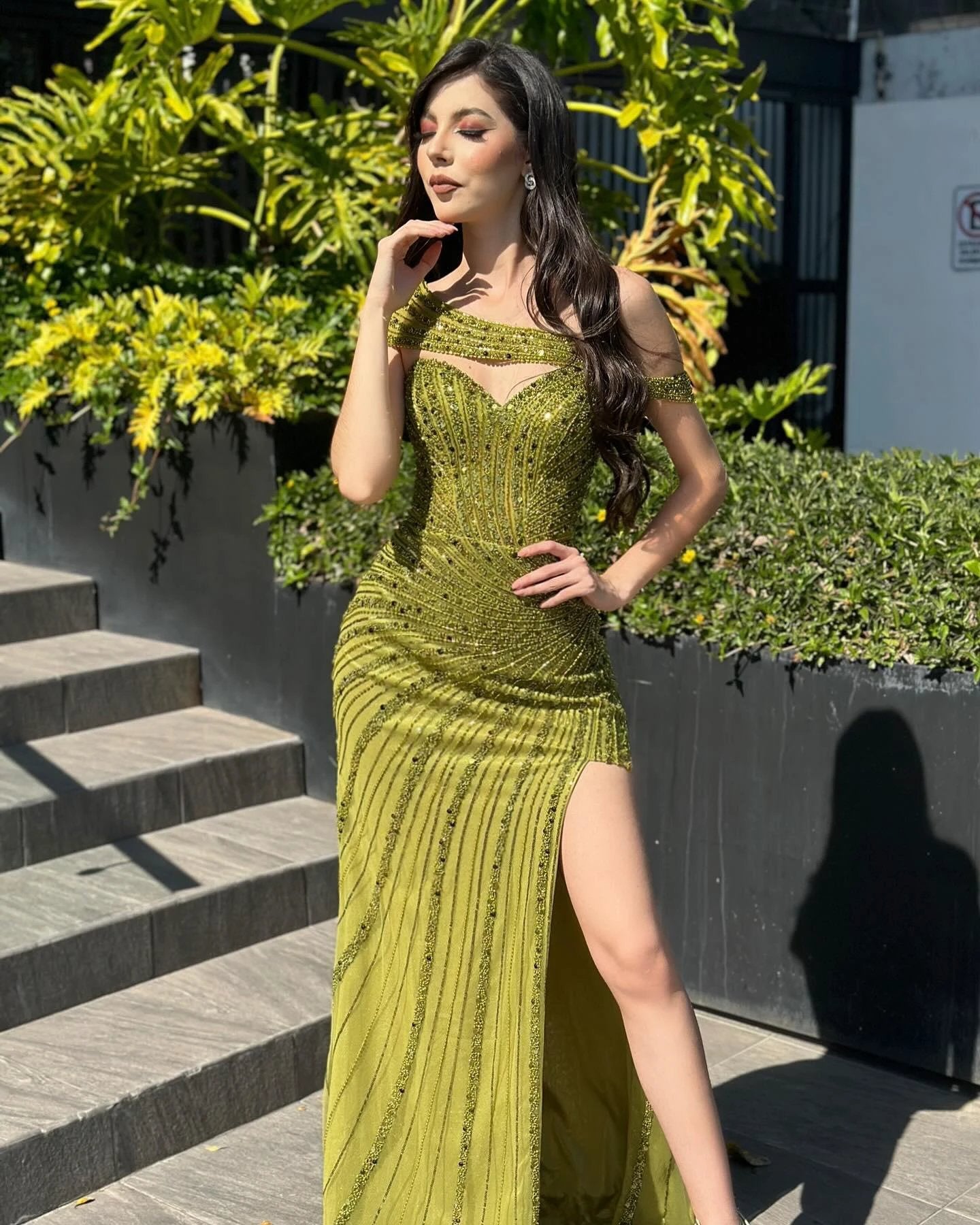 Vintage Column Chiffon Satin Sweetheart Cap Sleeve Prom Dress With Sequined Split by misshow.com