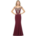 Vintage Column Off-The-Shoulder Sleeveless Satin Prom Dress by misshow.com