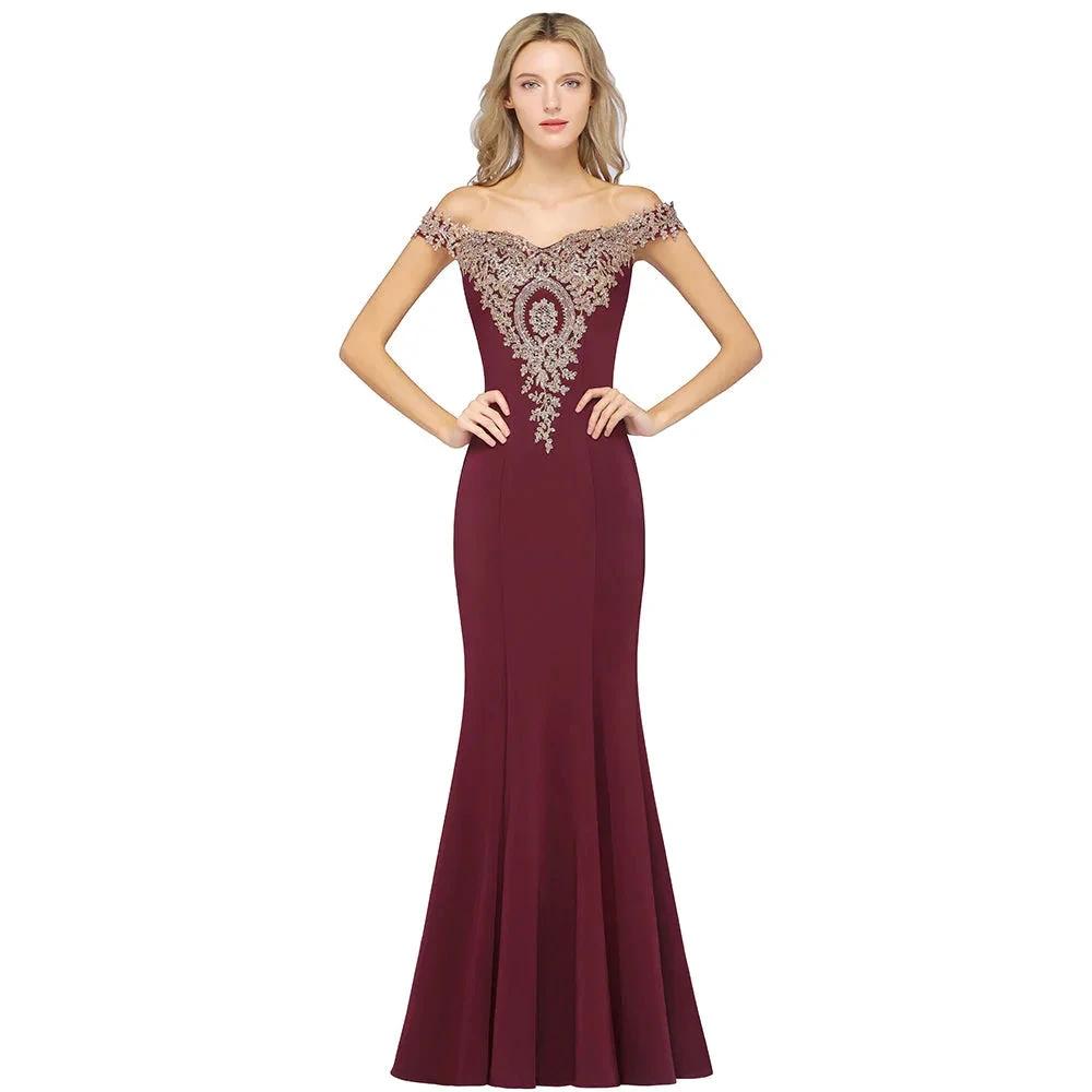 Vintage Column Off-The-Shoulder Sleeveless Satin Prom Dress by misshow.com