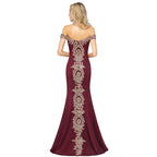 Vintage Column Off-The-Shoulder Sleeveless Satin Prom Dress by misshow.com
