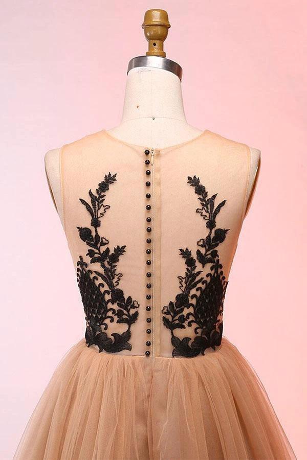 Vintage Short Tulle Appliques Homecoming Dress Short Prom Dress PD298 by pgmdress