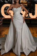 Vintage strapless mermaid sequined sleeveless satin Wedding Dresses by misshow.com