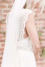 Wedding Dresses Modest Deep V-neck Beach Open Back Bridal Gowns WD539 by pgmdress