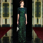 Sparkle Sexy Mermaid Evening Dresses Long Sequined O-Neck Green Evening Gowns For Party Vestidos Largos Fiesta by Sunnderly