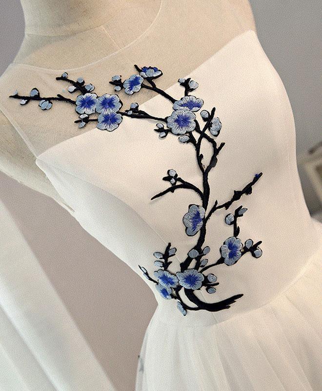 White A-line Tulle Short Prom Dress White Homecoming Dress  PD133