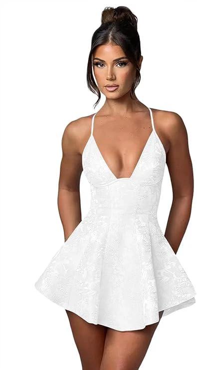 Short A-line Halter Backless Homecoming Dress Satin Ruffle Jacquard Party Dresses by Biztunnel