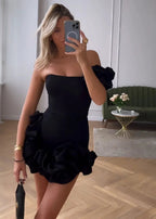 White Strapless Homecoming Dress With Ruffles by KissProm