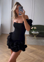 White Strapless Homecoming Dress With Ruffles by KissProm