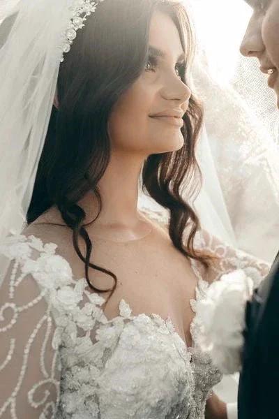 White Sweetheart A-line Long Sleeves Wedding Dress With Lace by misshow.com