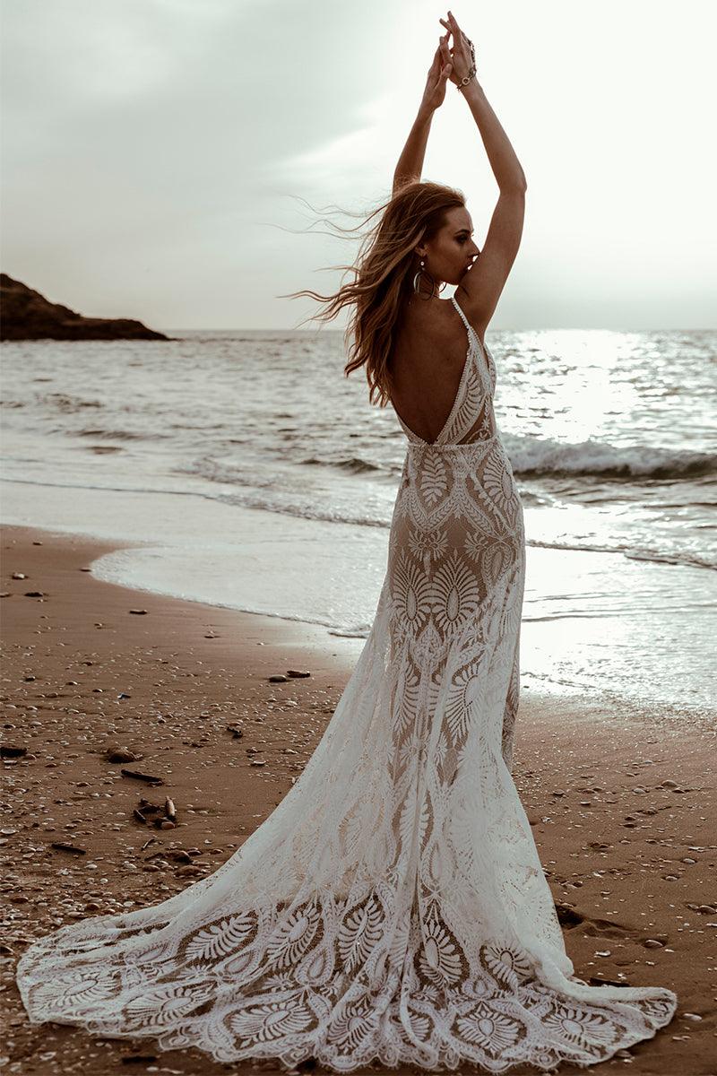 Willowby Bohemian Lace Wedding Dress Real Photo