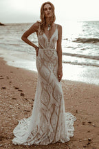 Willowby Bohemian Lace Wedding Dress Real Photo