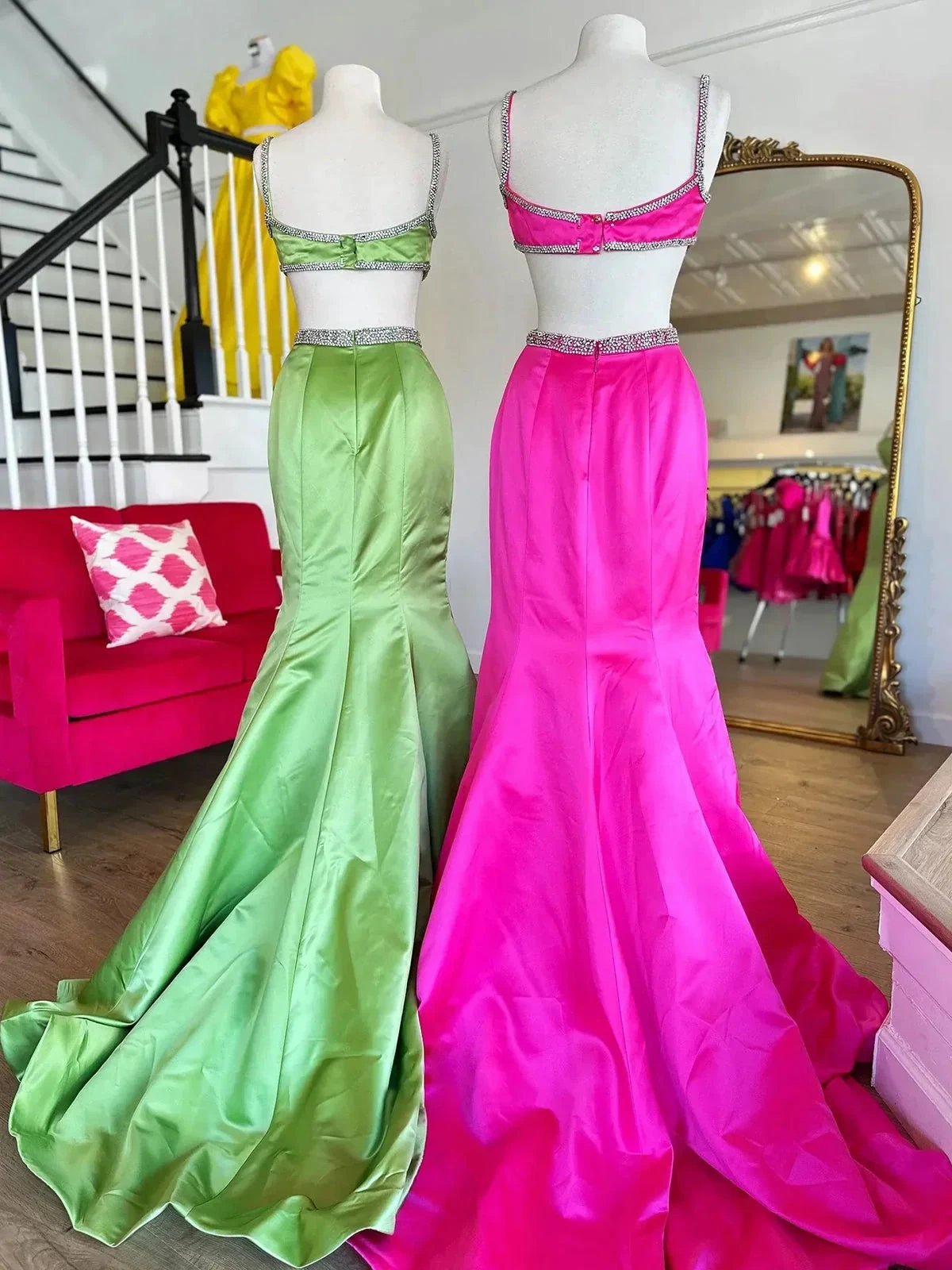 Windsor | Scoop Neck Mermaid Beaded Long Prom Dress With Bow by KissProm