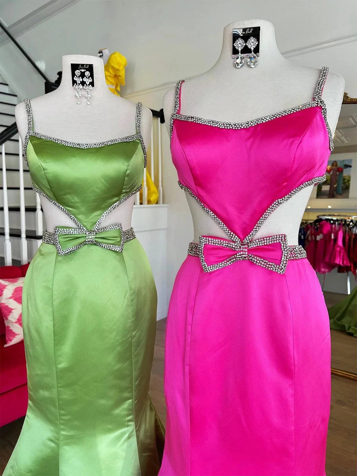 Windsor | Scoop Neck Mermaid Beaded Long Prom Dress With Bow by KissProm