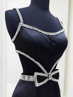 Windsor | Scoop Neck Mermaid Beaded Long Prom Dress With Bow by KissProm