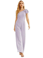Women's One Shoulder Chiffon Long Jumpsuit Formal Evening Dress Long Bridesmaid Dresses Pants Wedding Party SEA28034 by numbersea