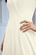 Women's thin strap off the shoulder bridesmaid mopping the floor evening dress 28093 by numbersea