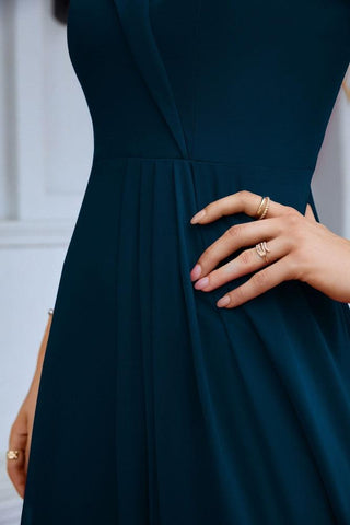 Women's thin strap off the shoulder bridesmaid mopping the floor evening dress 28093