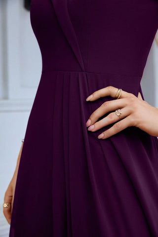 Women's thin strap off the shoulder bridesmaid mopping the floor evening dress 28093