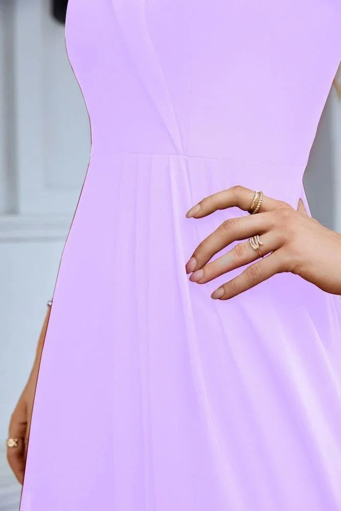 Damen-Abendkleid mit dünnen Trägern, schulterfrei, Brautjungfernkleid, bodenlang, 28093 