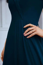 Women's thin strap off the shoulder bridesmaid mopping the floor evening dress 28093 by numbersea