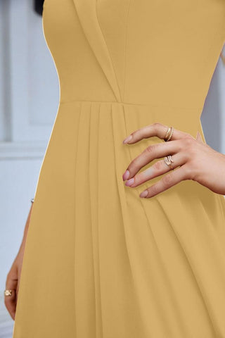 Women's thin strap off the shoulder bridesmaid mopping the floor evening dress 28093