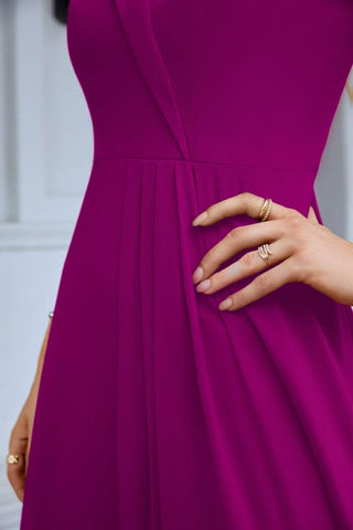 Women's thin strap off the shoulder bridesmaid mopping the floor evening dress 28093