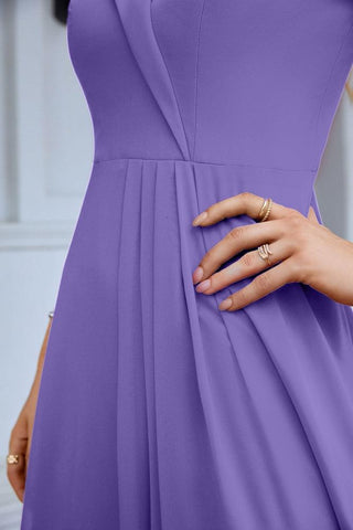 Women's thin strap off the shoulder bridesmaid mopping the floor evening dress 28093