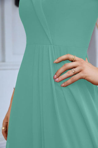 Women's thin strap off the shoulder bridesmaid mopping the floor evening dress 28093