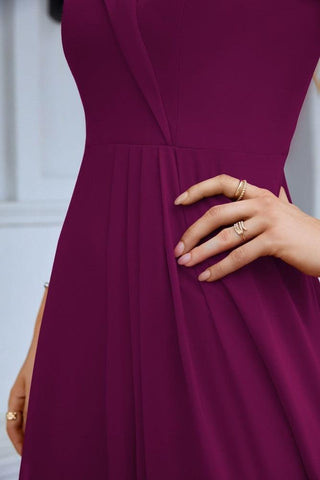 Women's thin strap off the shoulder bridesmaid mopping the floor evening dress 28093