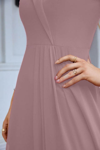 Women's thin strap off the shoulder bridesmaid mopping the floor evening dress 28093