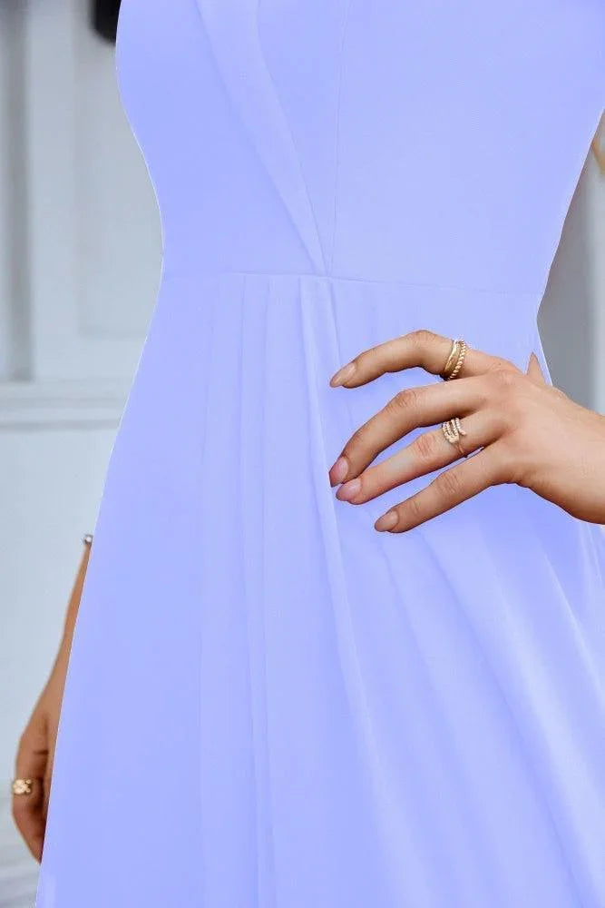 Damen-Abendkleid mit dünnen Trägern, schulterfrei, Brautjungfernkleid, bodenlang, 28093 