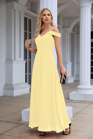 Women's thin strap off the shoulder bridesmaid mopping the floor evening dress 28093