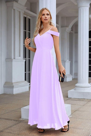 Women's thin strap off the shoulder bridesmaid mopping the floor evening dress 28093