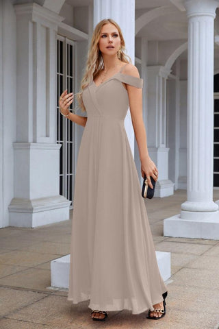 Women's thin strap off the shoulder bridesmaid mopping the floor evening dress 28093