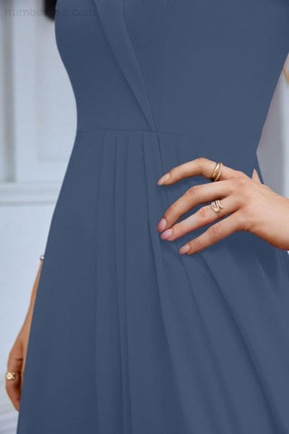 Women's thin strap off the shoulder bridesmaid mopping the floor evening dress 28093