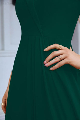 Women's thin strap off the shoulder bridesmaid mopping the floor evening dress 28093