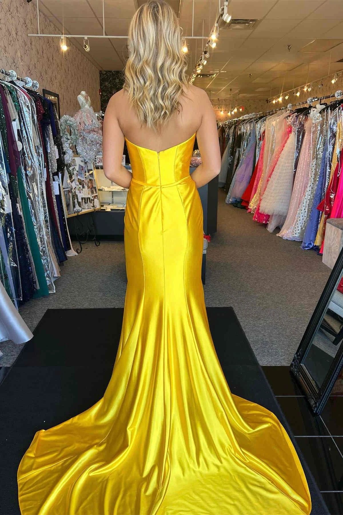 Penny | Red Strapless Bow Mermaid Long Prom Dress by KissProm