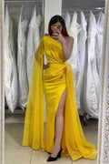 Yellow Evening Dresses Long Glitter | Prom dresses by misshow.com